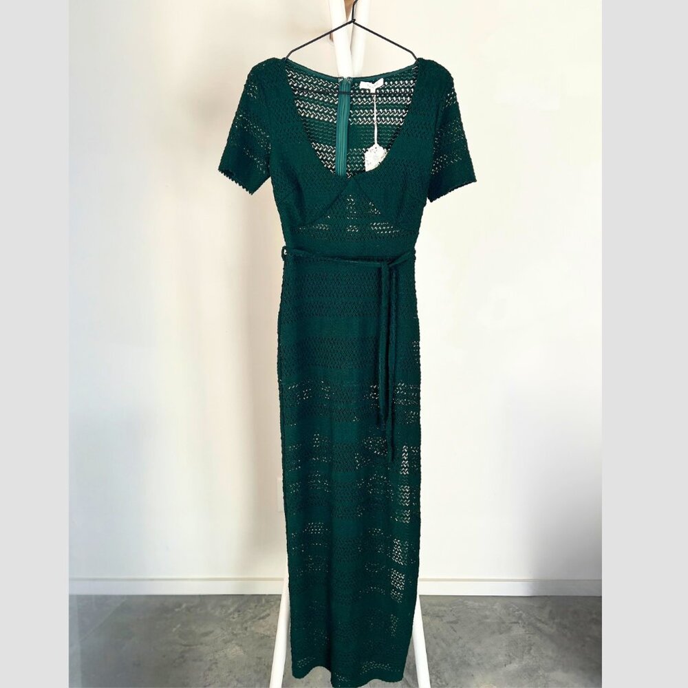 Crochet green maxi dress